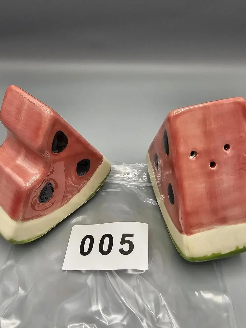 Ceramic Watermelon Slice Salt and Pepper Shakers